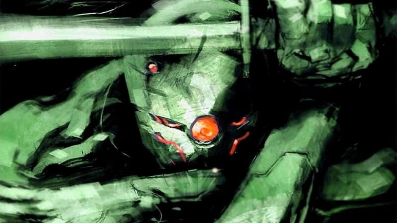 Ilustração do personagem Frank Jaeger, o Gray Fox de Metal Gear.